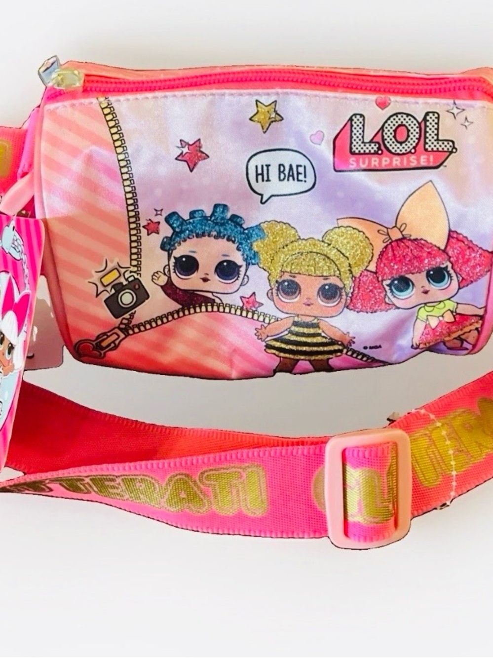 L.O.L. Surprise! Pink Glitter Character Crossbody Bag